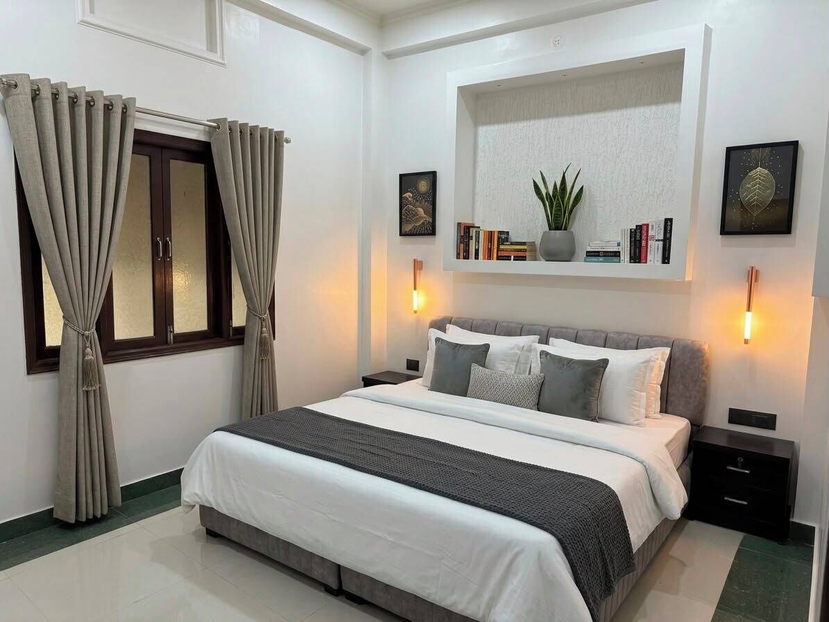 Apartemen Premium, 2 kamar tidur | Meja kerja, ruang kerja ramah laptop, dan Wi-Fi gratis