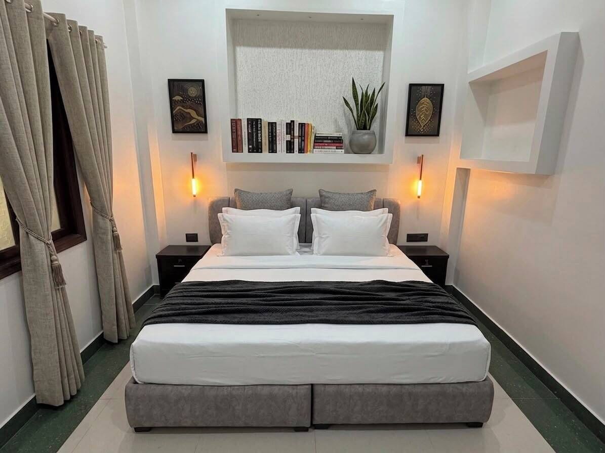 Apartamento premium, 2 quartos | Escrivaninha, espaço de trabalho para notebook, Wi-Fi de cortesia