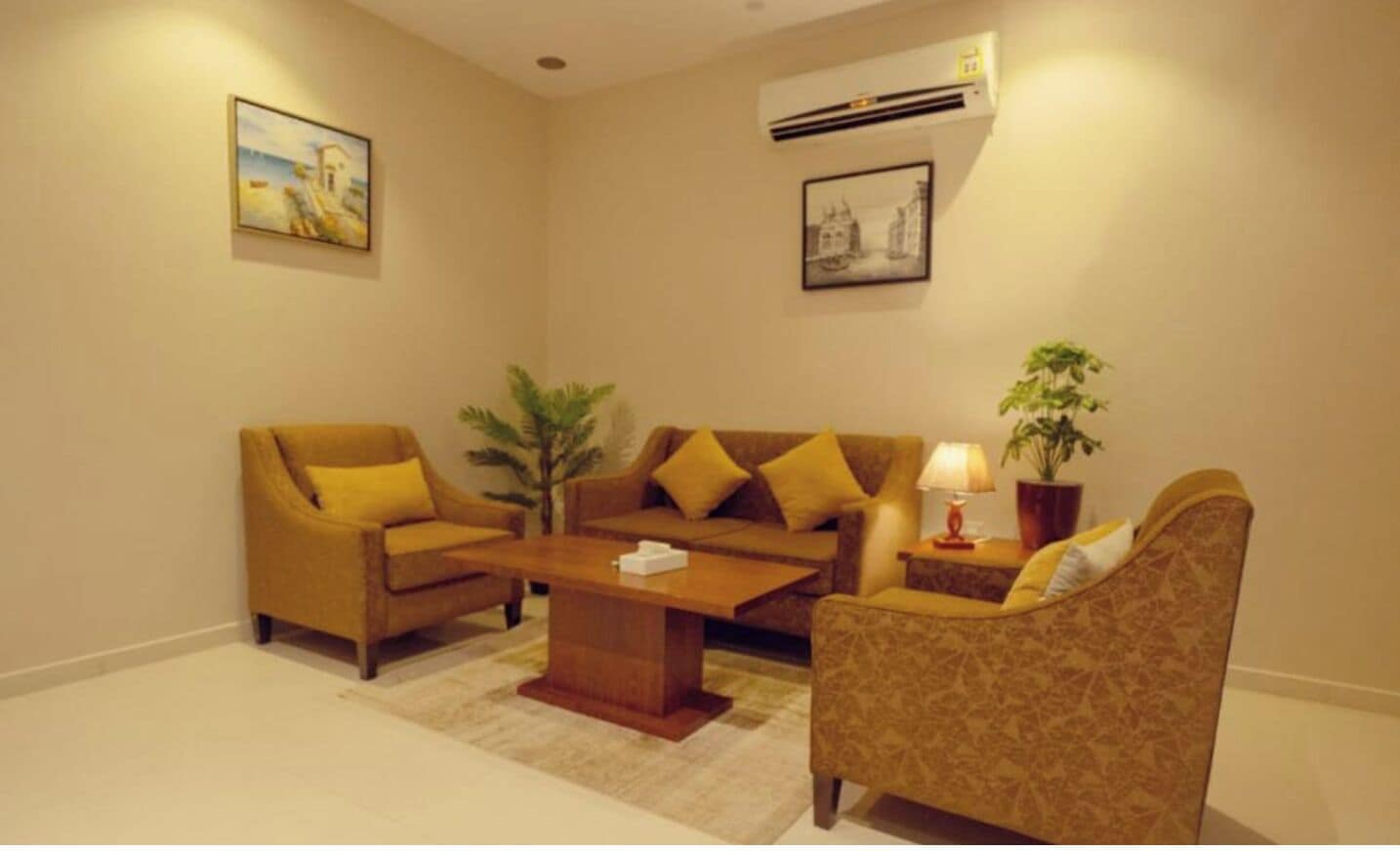 Comfort Apartment | Living area | 50-inch Smart TV with satellite channels, streaming services