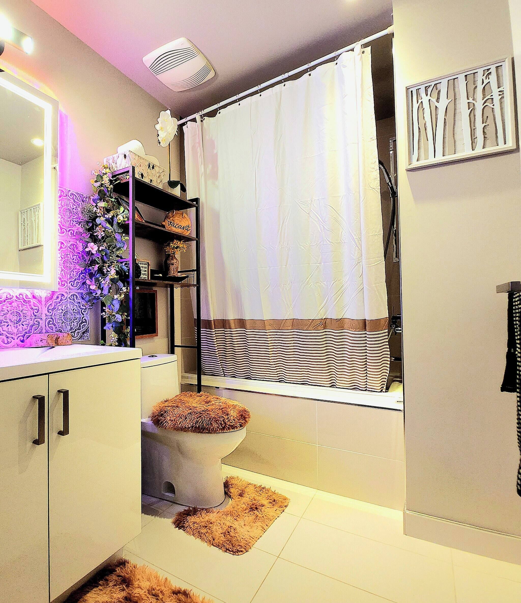 Hair dryer, towels