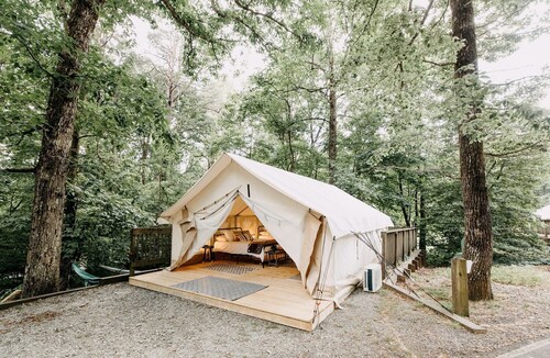 Safari Tent with Fire Ring & Outdoor Hammocks in Dawsonville, Georgia
