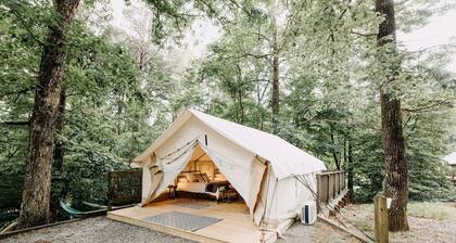 Safari Tent with Fire Ring & Outdoor Hammocks in Dawsonville, Georgia