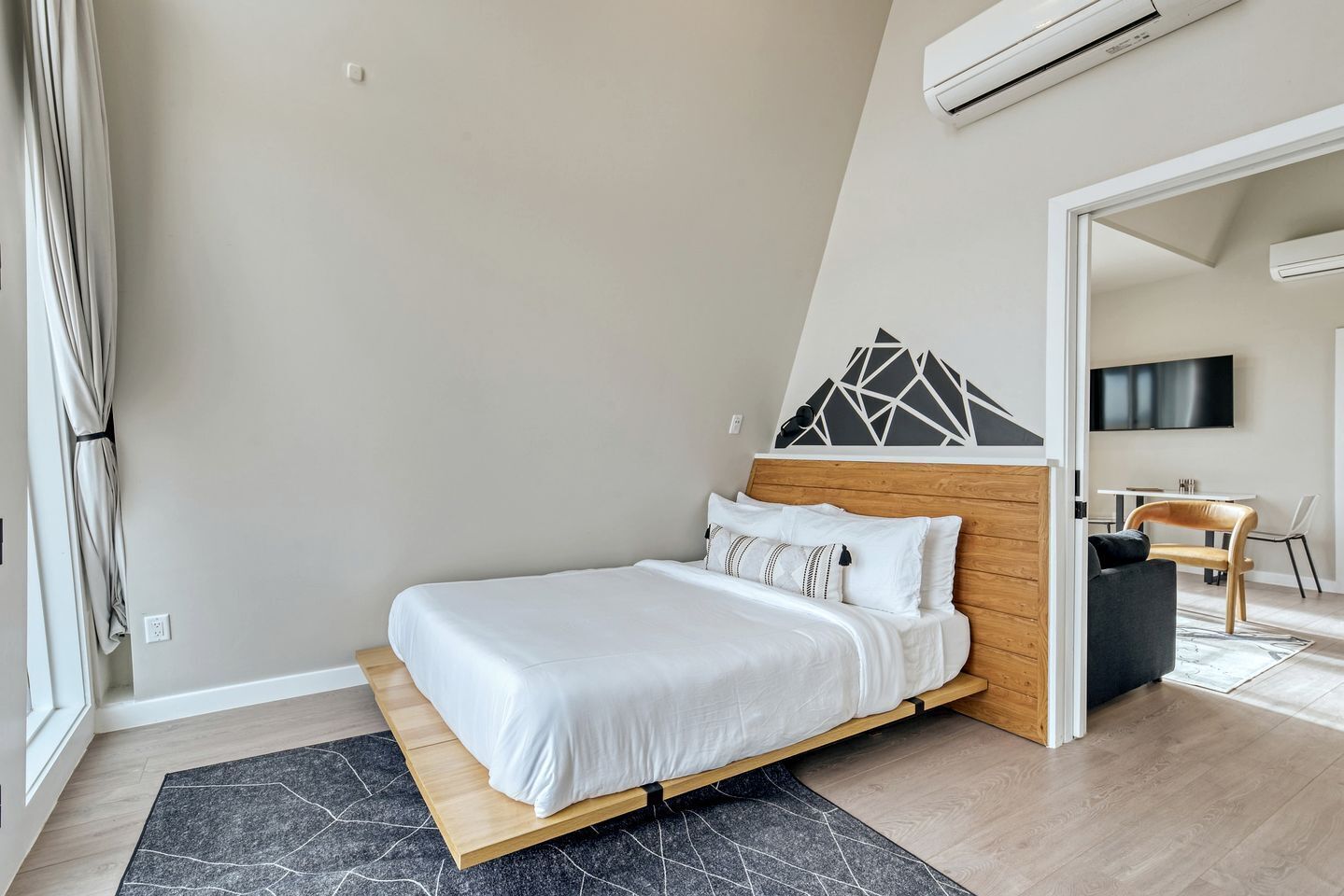 1 bedroom, desk, iron/ironing board, travel crib