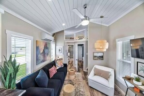 Living area - Stylish Tiny Home with Resort-Style Pool, Dog Park, and Scenic Hill Country Views Near Fredericksburg, TX (Fredericksburg)