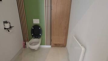 Shower, hair dryer, toilet paper