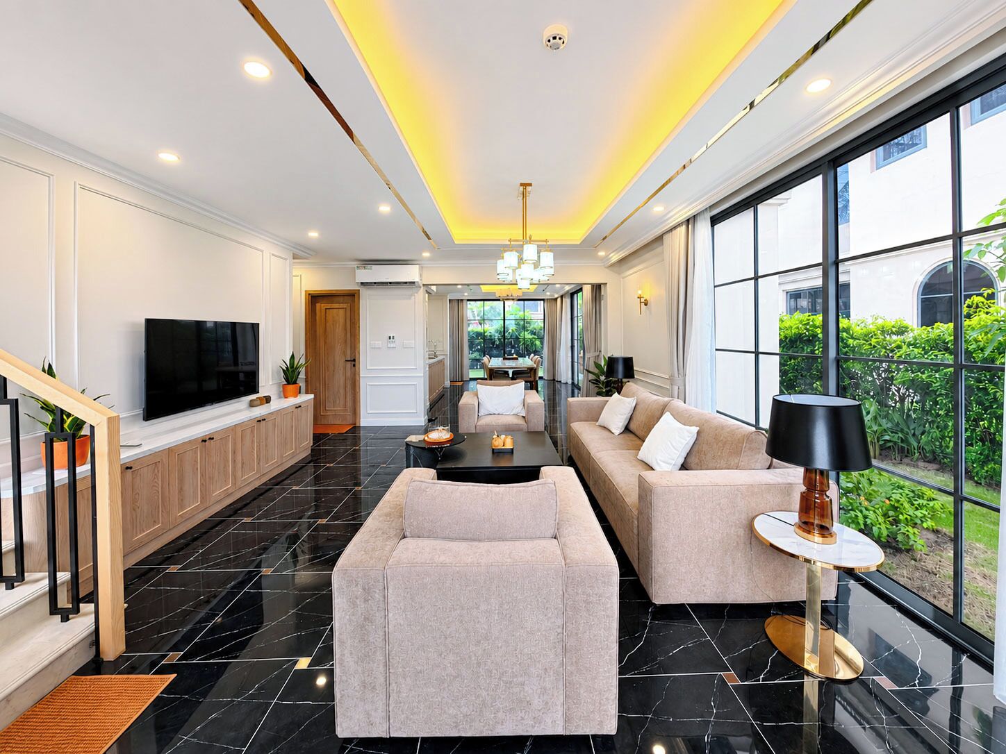 Villa, 2 Schlafzimmer, eigener Pool, Meerblick | Innenbereich