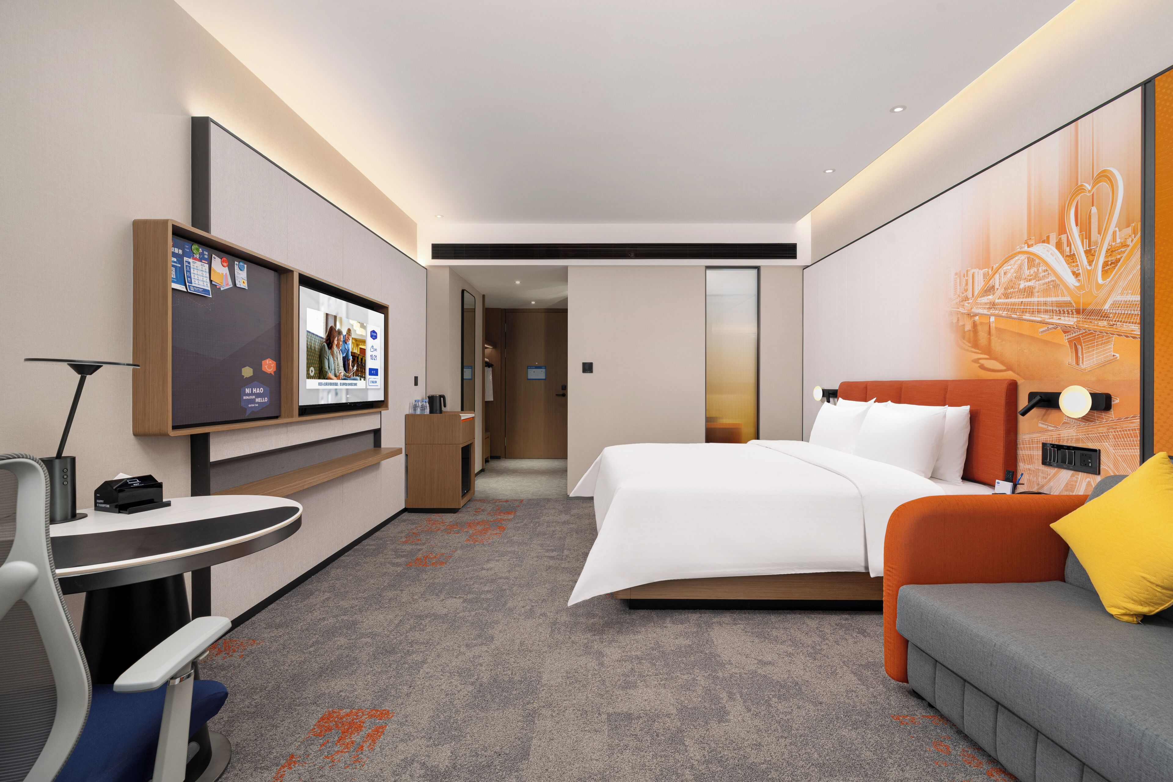 Deluxe-Doppelzimmer, Stadtblick | Schreibtisch, laptopgeeigneter Arbeitsplatz, kostenloses WLAN