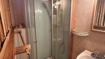 Hair dryer, towels, toilet paper