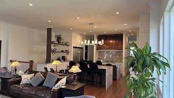 Fireplace, computer monitors