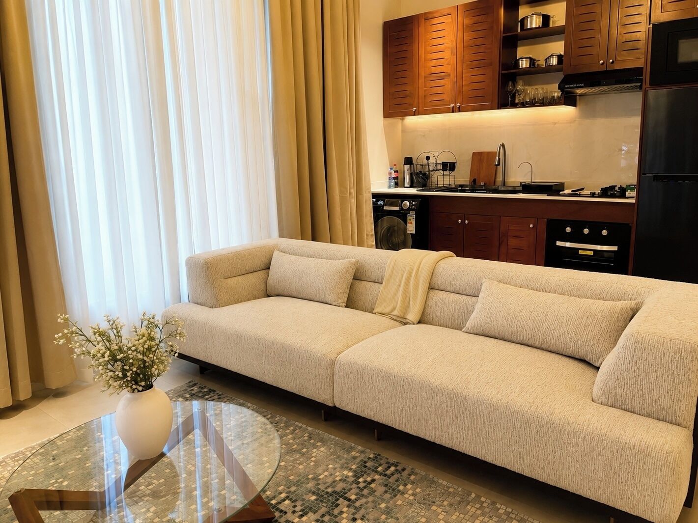 Apartment, 1 Bedroom, Kitchen | Living area