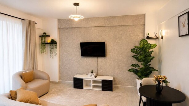 Living area - Luxury 1BR Near Two Rivers & Karura Fast Wi-Fi Free Parking Lift Backup Power (Kiambu County)