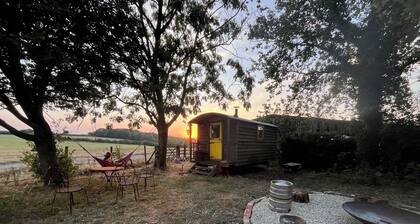 Gorgeous shepherd’s hut: romantic, rustic, the perfect place to rest.