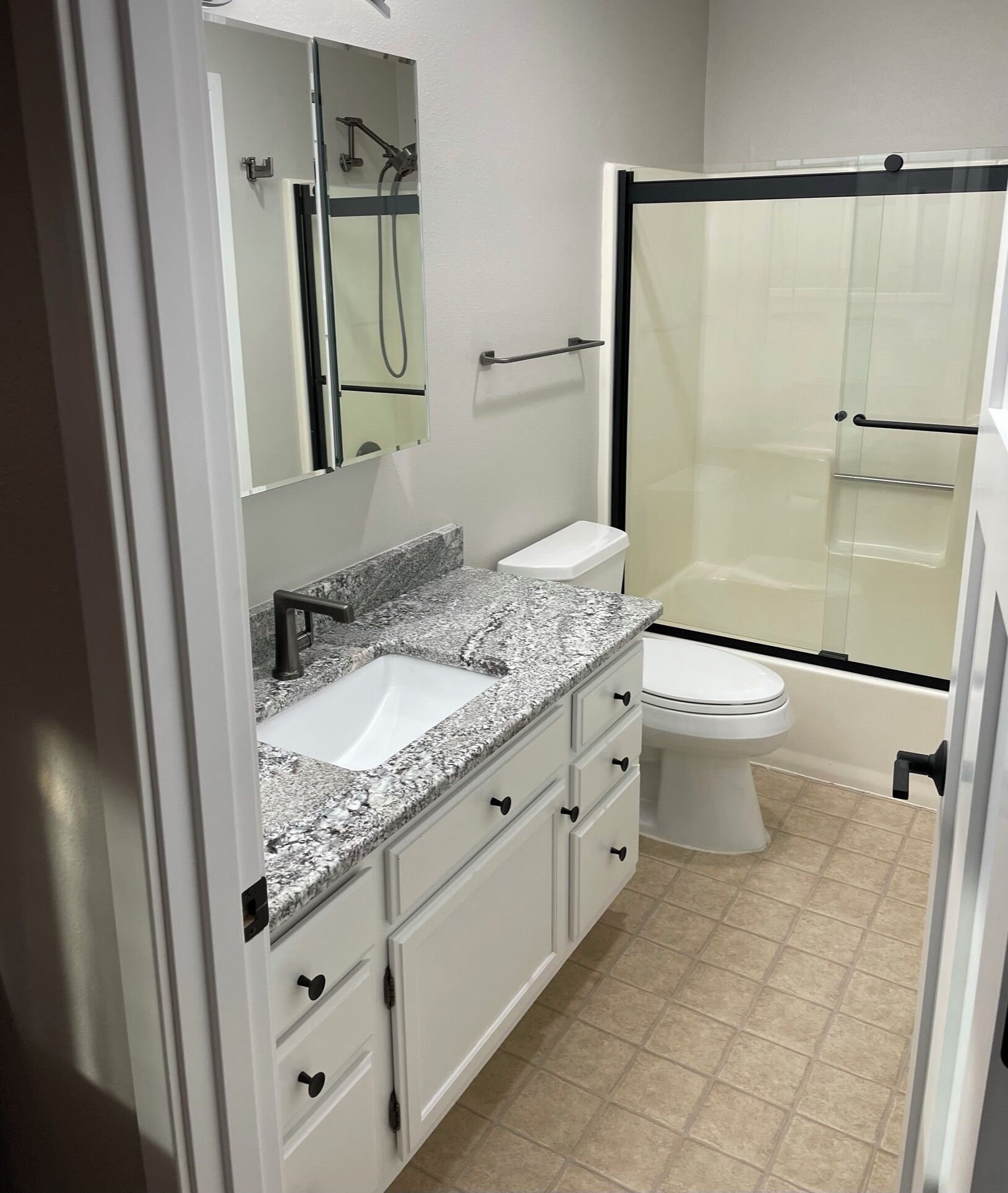 Hair dryer, bidet, towels, soap
