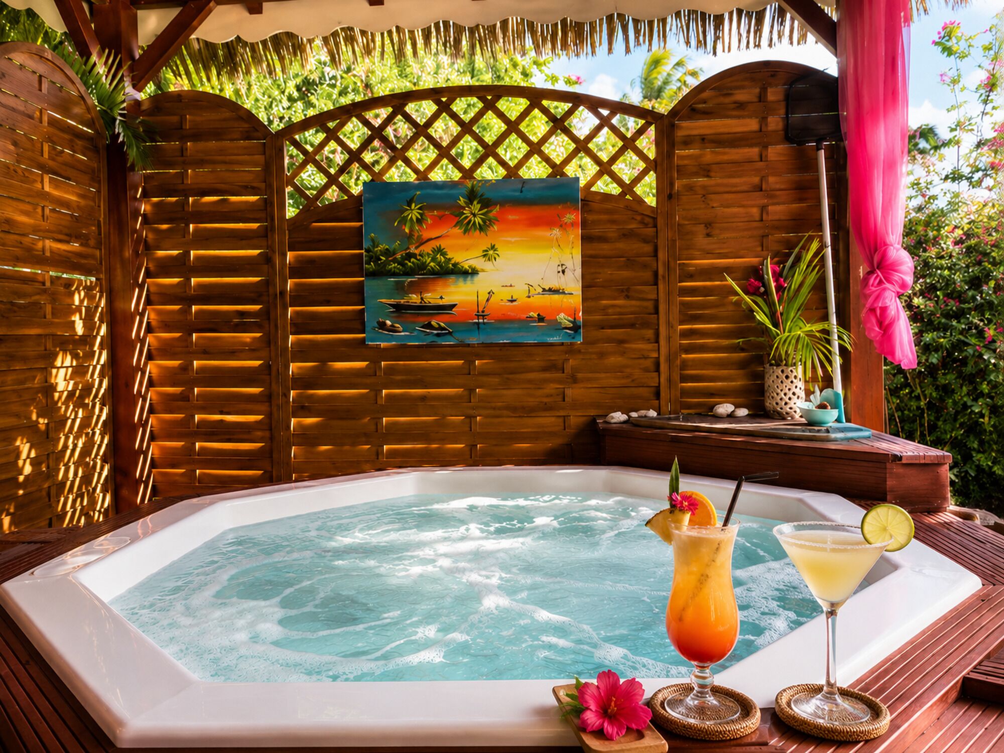 Outdoor spa tub