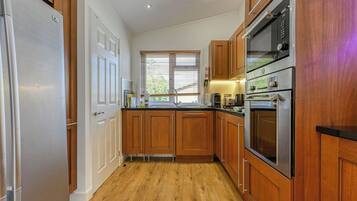 Microwave, oven, dishwasher, high chair