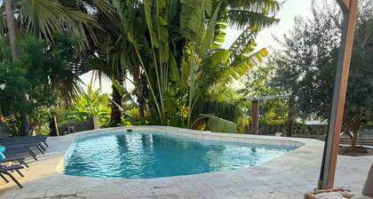 Villa de Flore, sea view with private pool, 15 minutes from the beachesand renovated