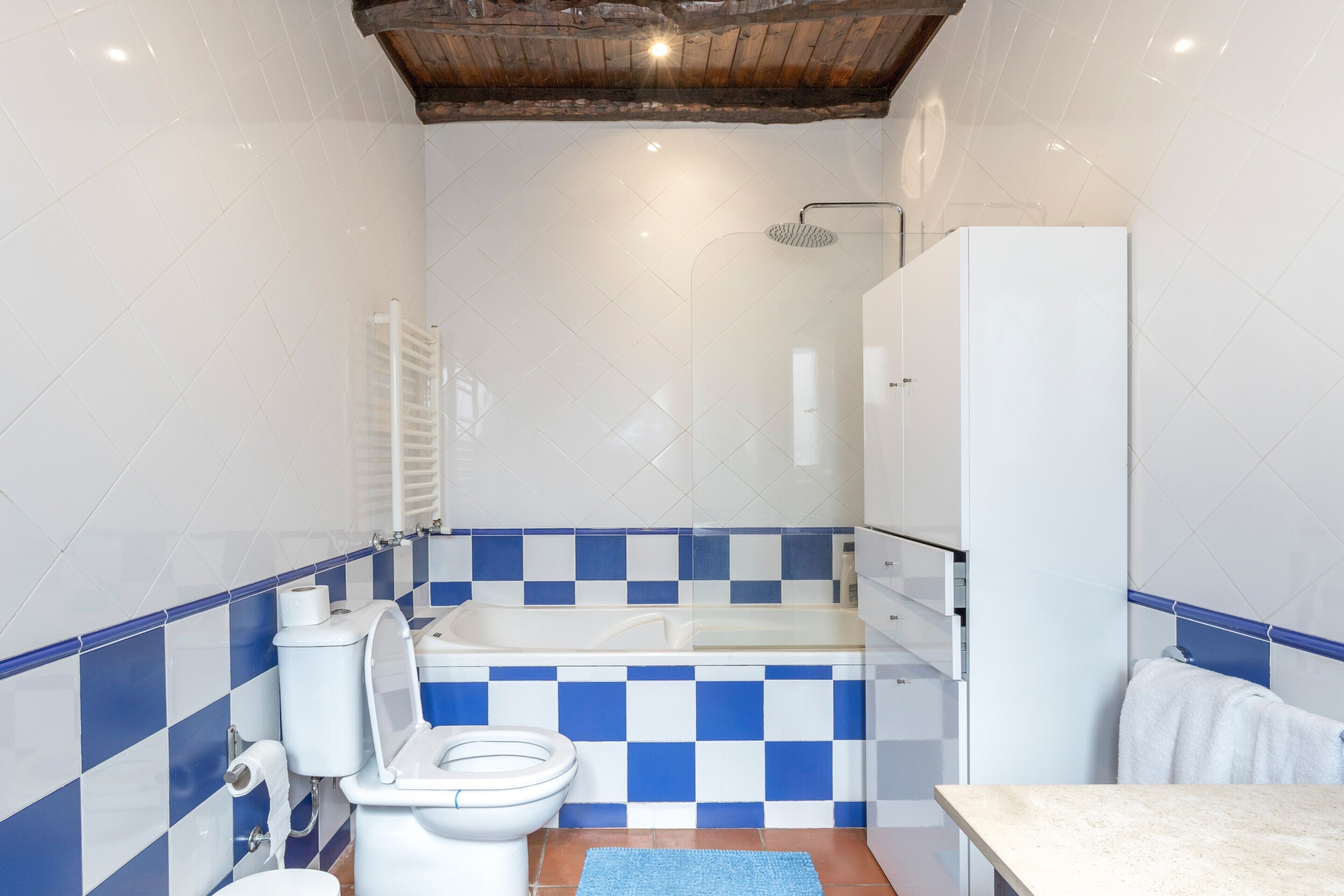 Ducha, secador de pelo, toallas