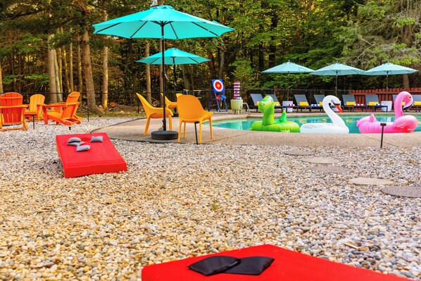 Outdoor pool, a heated pool - Htd Pool, Sports Court, Sauna, Hot Tub, Arcade, Bowling, EV - 5 Acre Estate (Norton Shores)