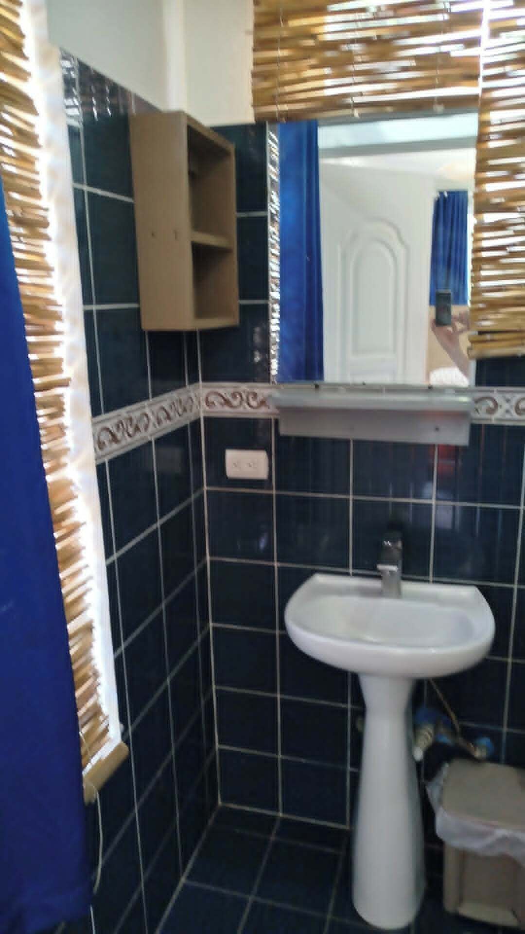 Shower, towels, soap, toilet paper
