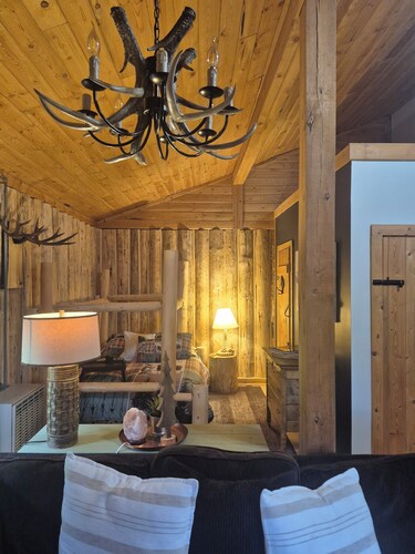 Cozy cabin- 115 private acres with private trails. Wood stove. Sled/quad in/out 