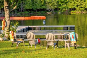 Outdoor dining - Rangeley Lakefront 3BR | Private Dock, Dogs OK (Rangeley)