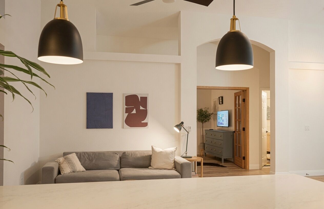 Smart TV, fireplace