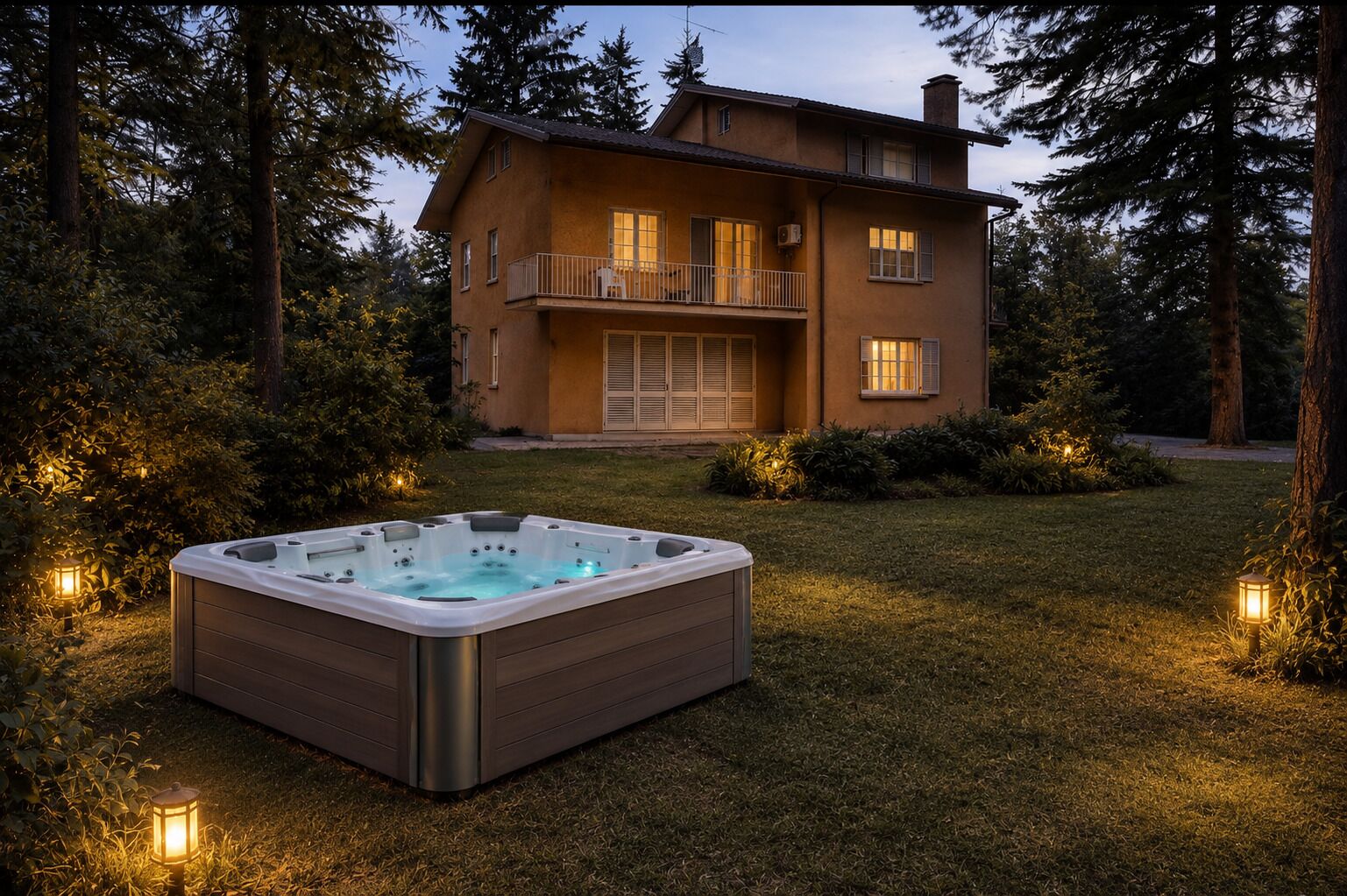Outdoor spa tub