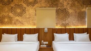 Desk, laptop workspace, rollaway beds, free WiFi