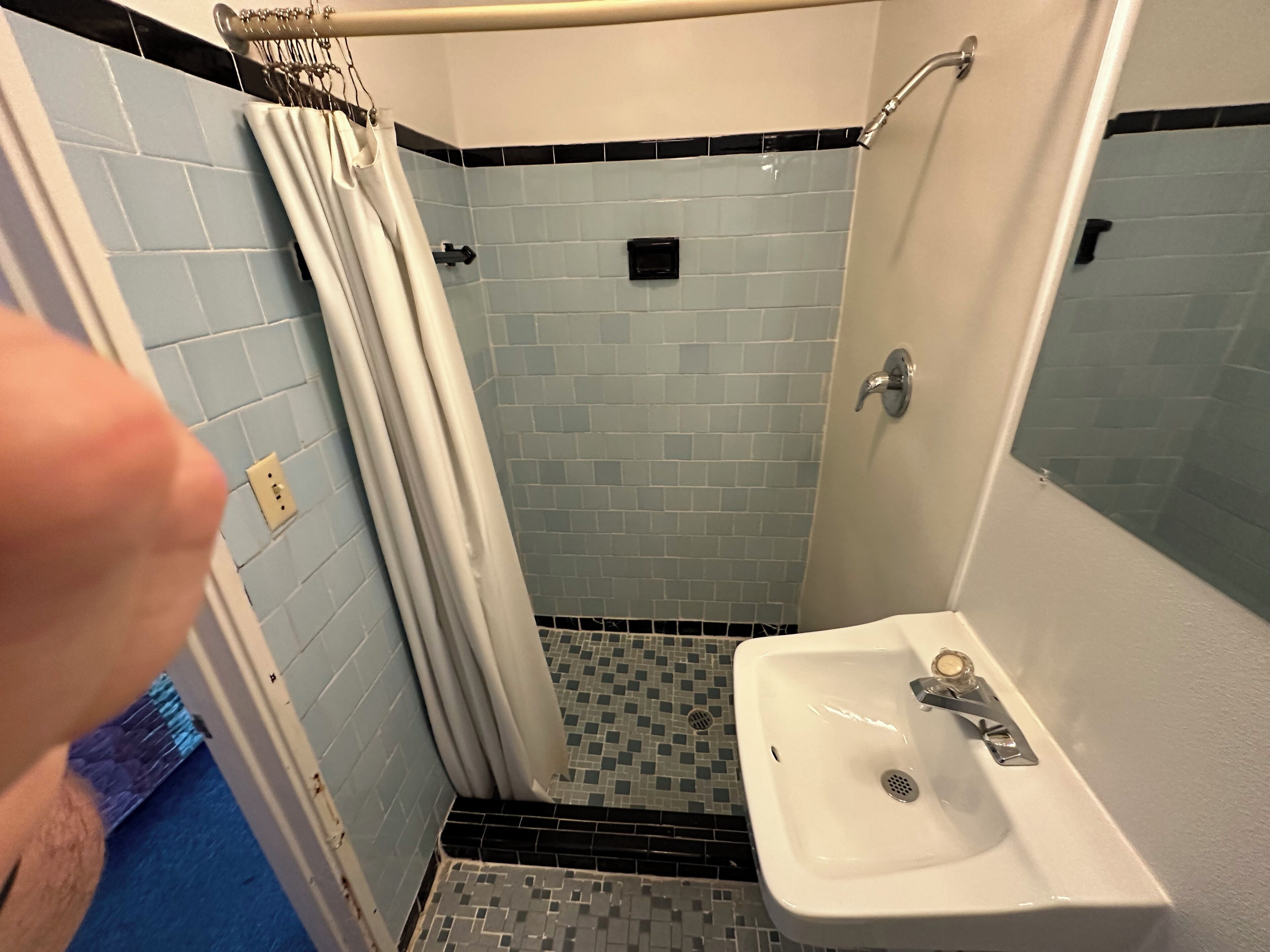 シャワー、タオル、石鹸、トイレットペーパー
