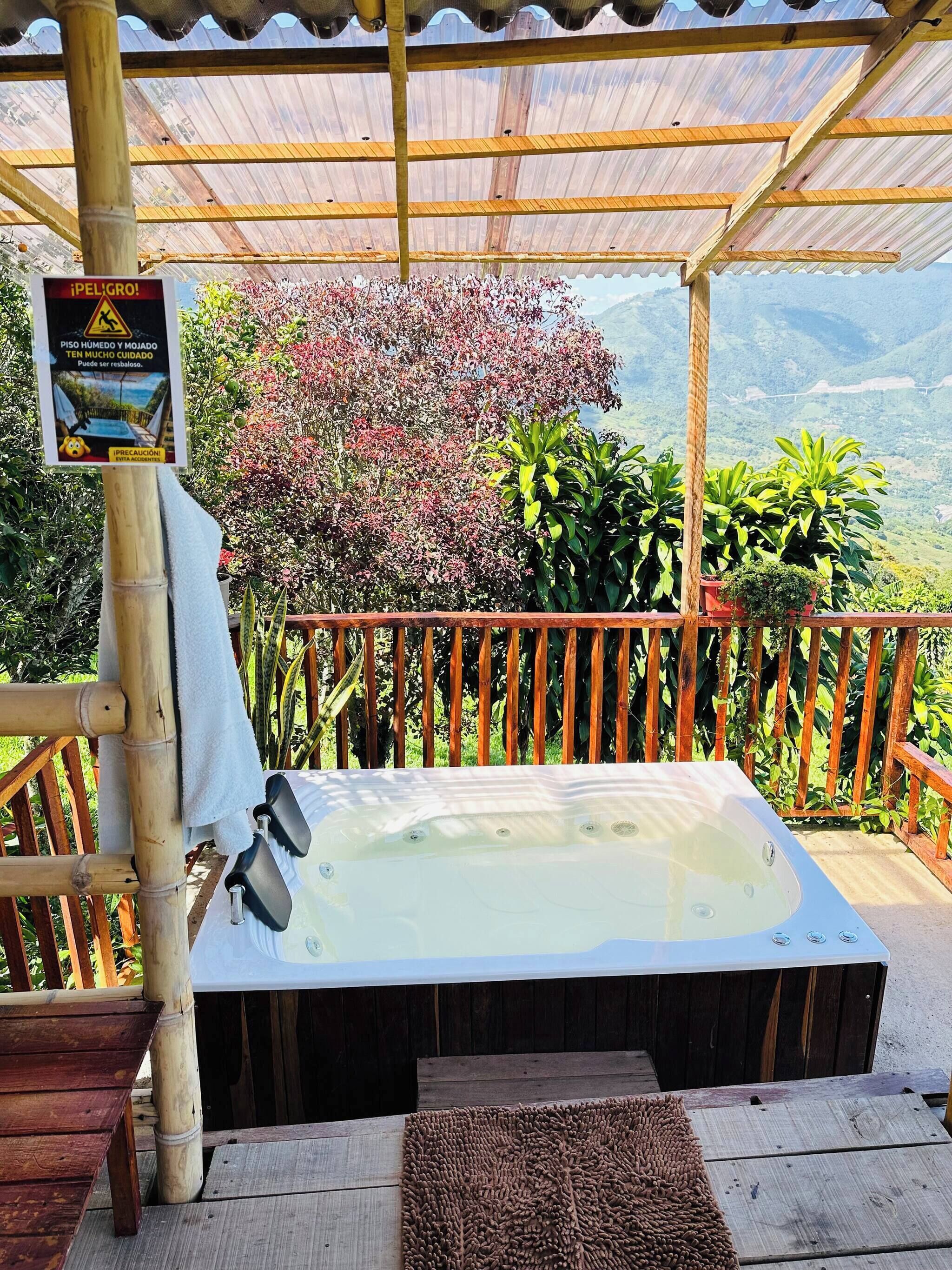 Cabin, 2 Bedrooms, Smoking, Patio | Outdoor spa tub