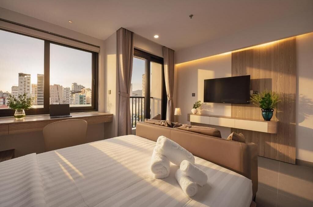 Departamento, 1 habitación, balcón, vista a la ciudad | Escritorio, cortinas blackout y wifi gratis 