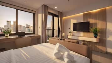 Departamento, 1 habitación, balcón, vista a la ciudad | Escritorio, cortinas blackout y wifi gratis