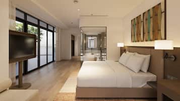Phòng đôi hoặc 2 giường đơn Deluxe, ban công, quang cảnh bãi biển | Két bảo mật tại phòng, màn/rèm cản sáng, bàn ủi/dụng cụ ủi quần áo