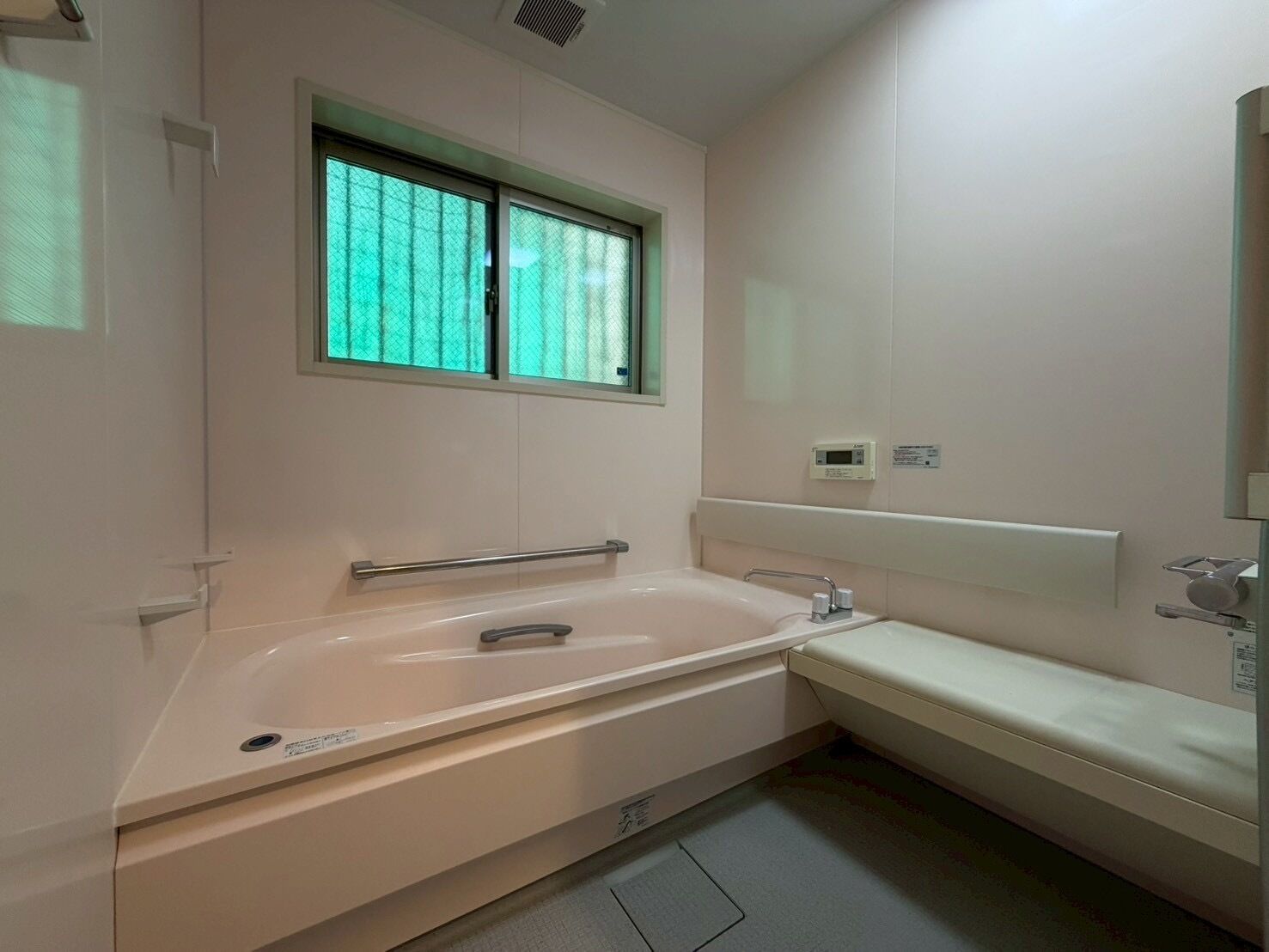 Hair dryer, bidet, towels, soap