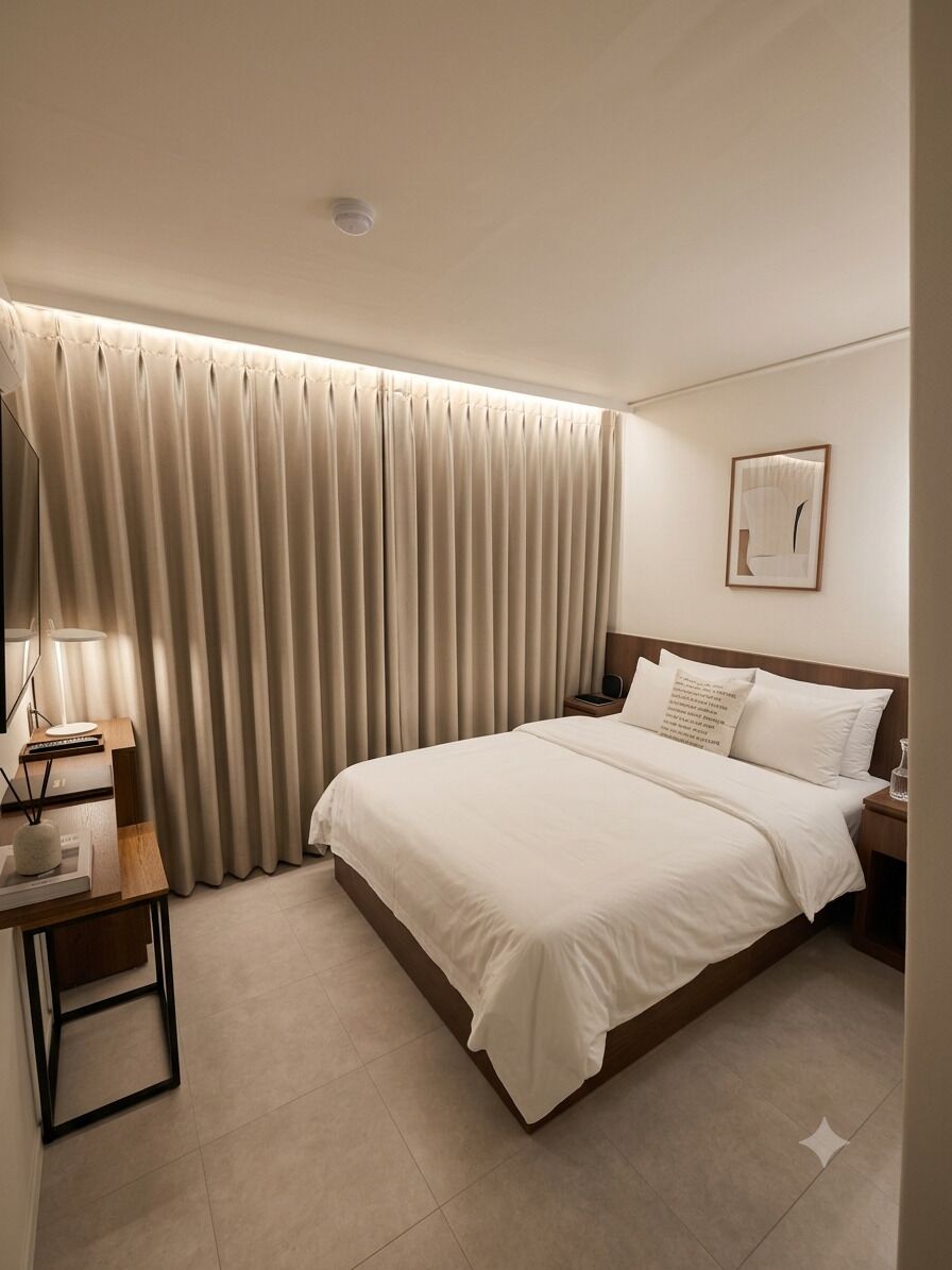 Quarto casal standard, geladeira | Escrivaninha, Wi-Fi de cortesia