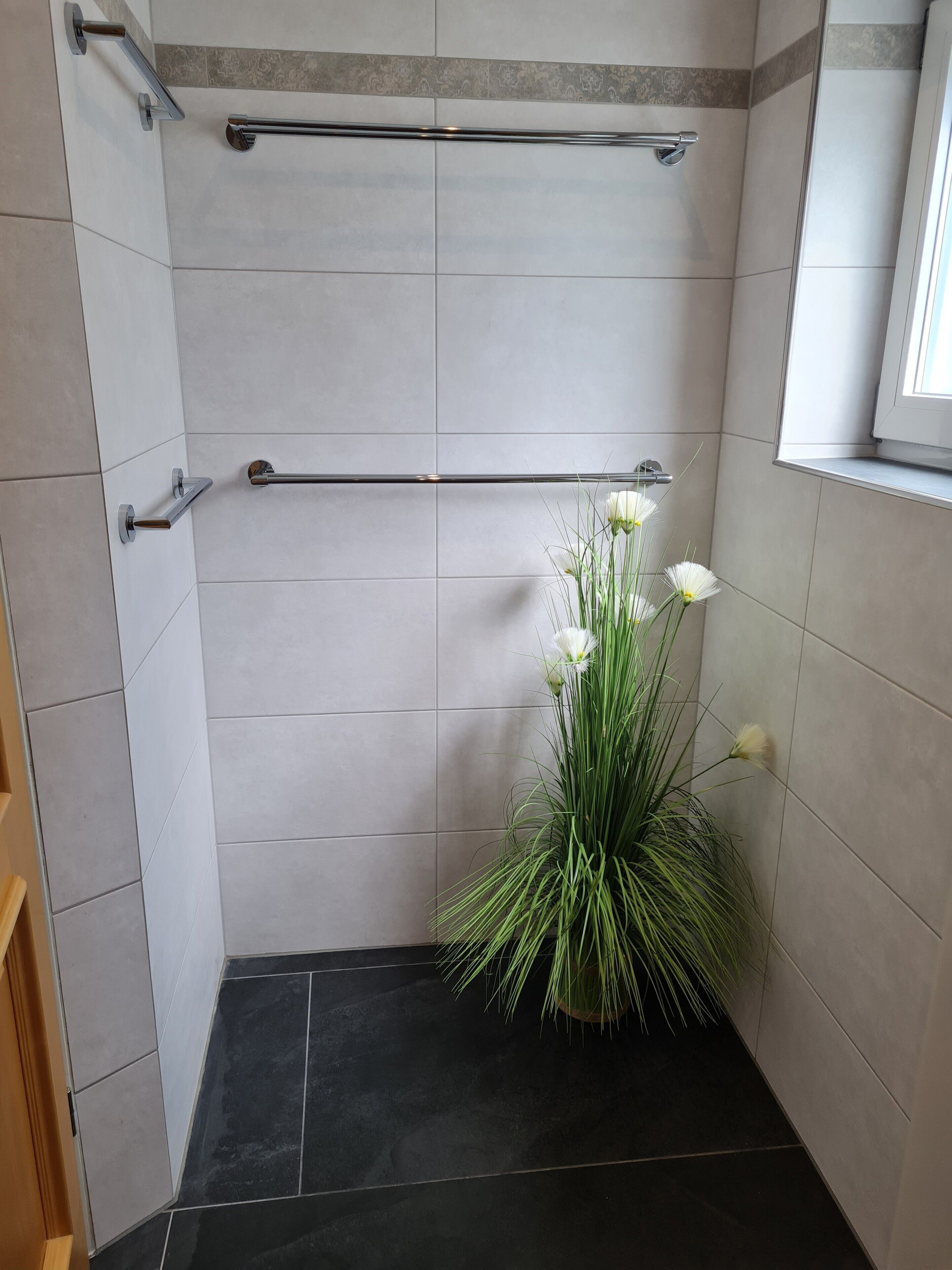 Dusche, Haartrockner, Handtücher
