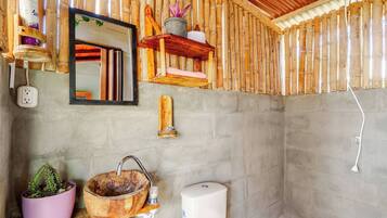 Jetted tub, hair dryer, towels