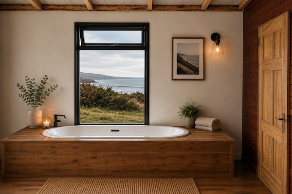Bungalow, Ocean View | Bathroom | Separate tub and shower, free toiletries, hair dryer, towels