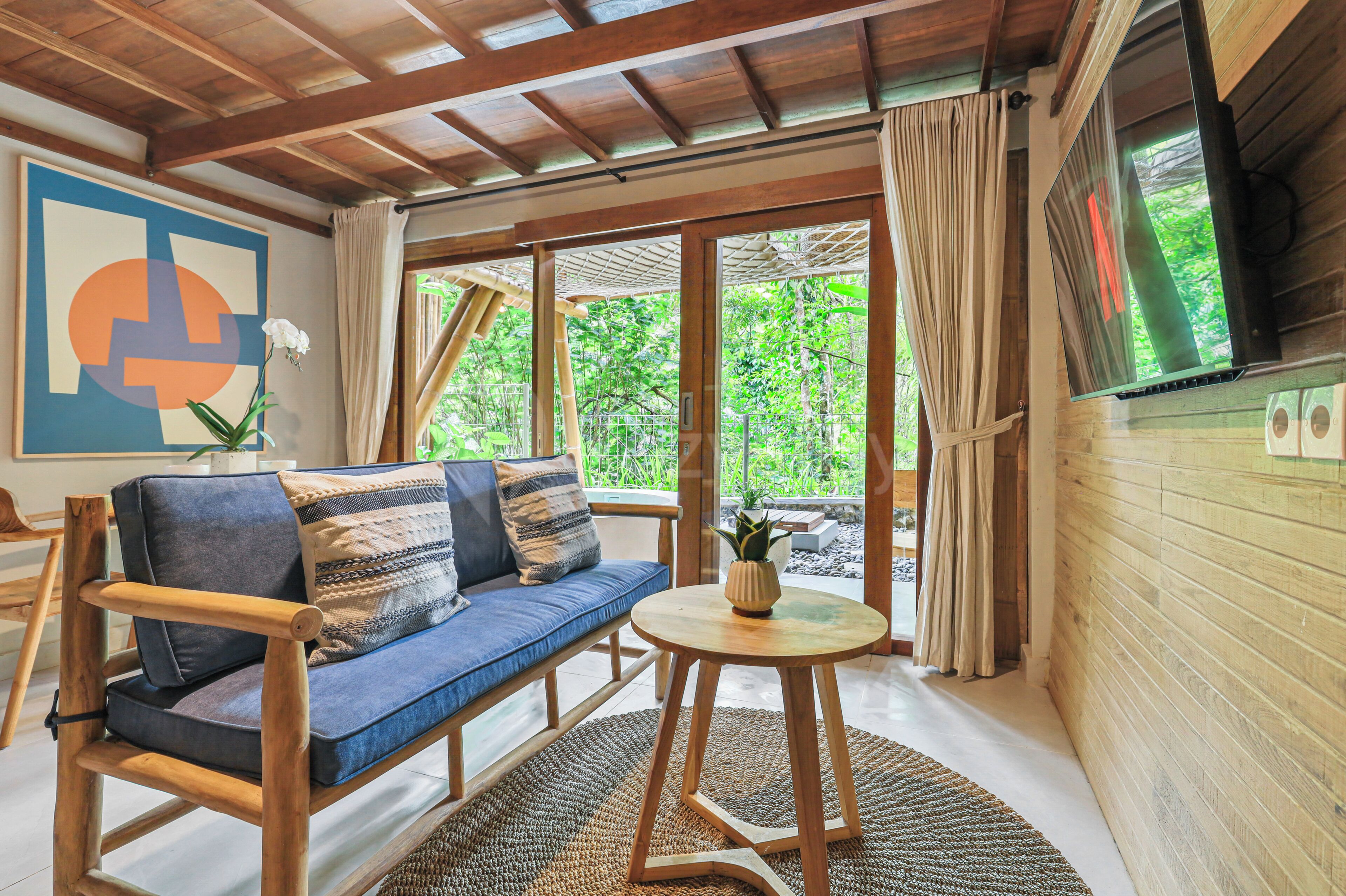 Villa, 1 Bedroom, Garden View | Living area | 43-inch Smart TV with cable channels, Netflix, streaming services