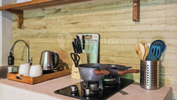 Villa, 1 Bedroom, Garden View | Private kitchen | Full-sized fridge, microwave, stovetop, rice cooker