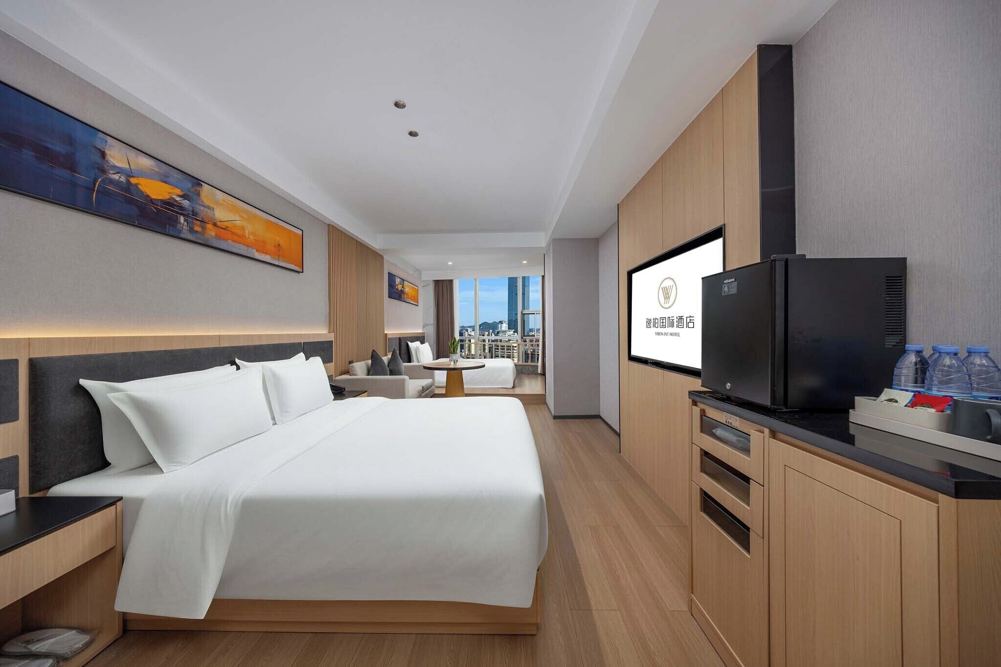 Family Twin Room, City View | Premium bedding, down comforters, blackout drapes, soundproofing