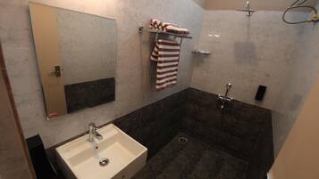 Shower, towels, soap