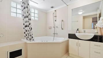 Shower, jetted tub