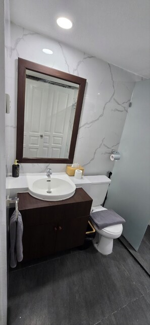 Dutxa, assecador de cabells, bidet i tovalloles 
