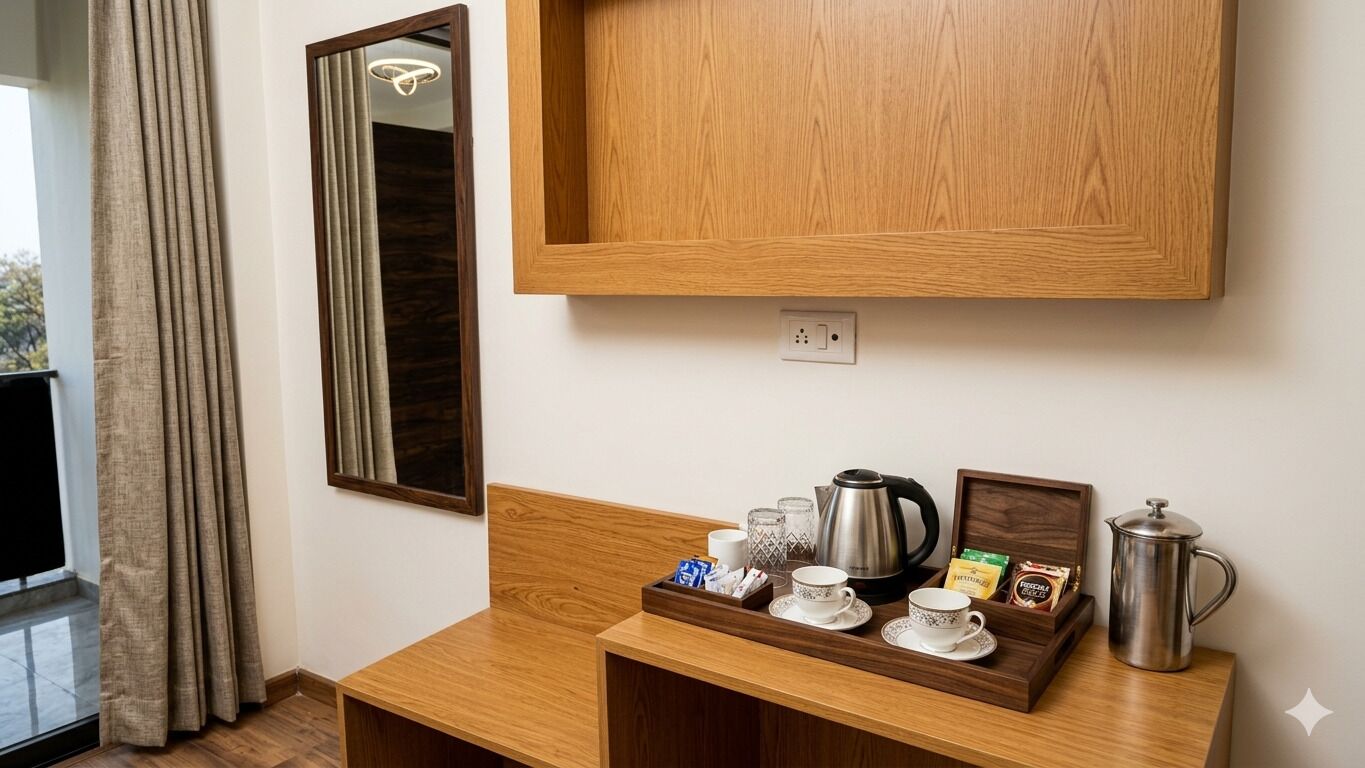 Deluxe Double Room, Balcony, City View | Interior