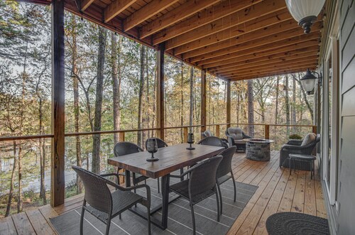 Waterfront Home w/ 3 Decks, Fire Pits and Hot Tub!