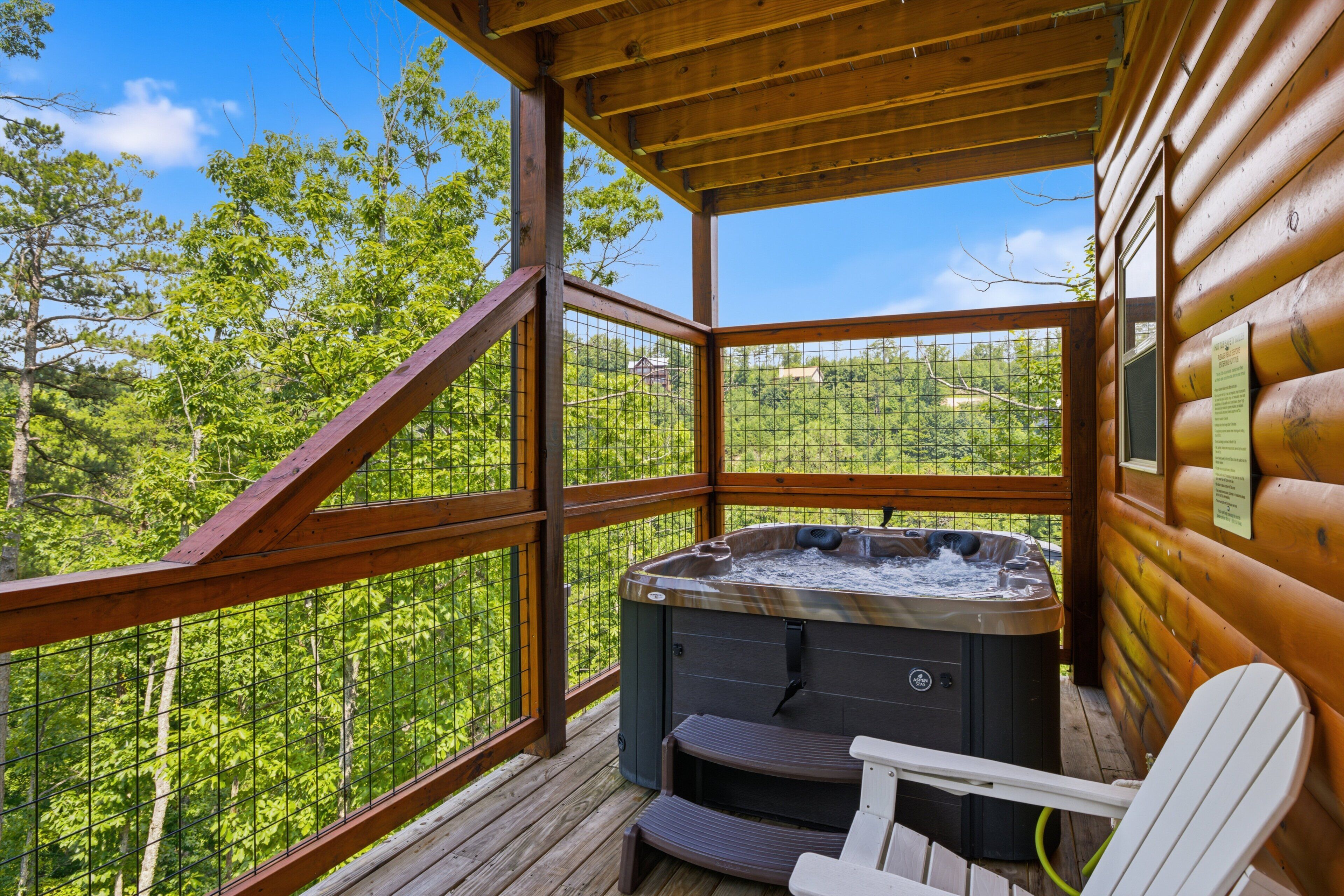 Ferienhütte, 4 Schlafzimmer | Außen-Whirlpool
