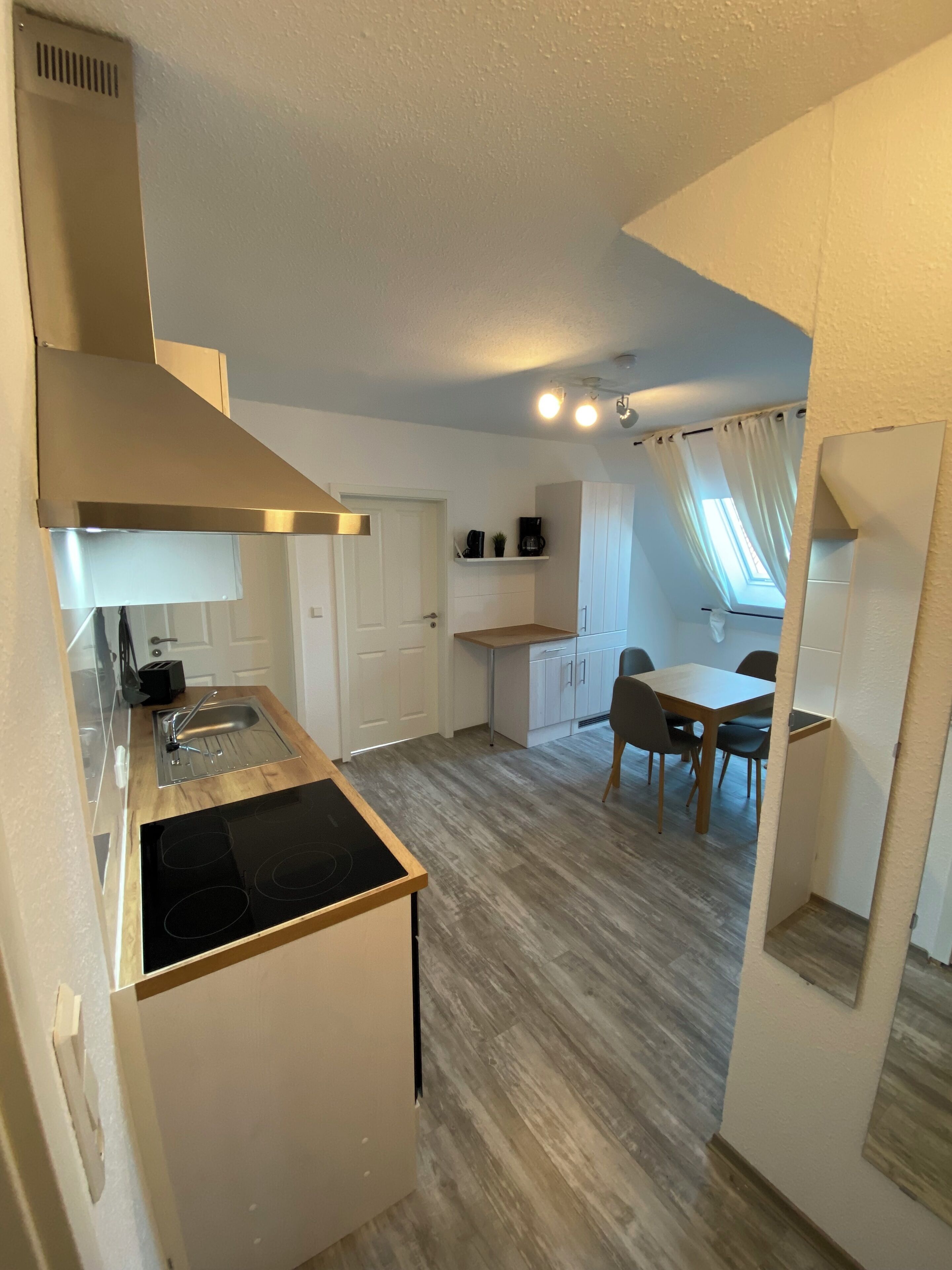 Fridge, stovetop, cookware/dishes/utensils