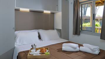 Comfort chalet, uitzicht op tuin