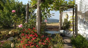 Outdoor dining - Holiday Home 'Meloro' with Private Garden, Balcony and Wi-Fi (Serre)